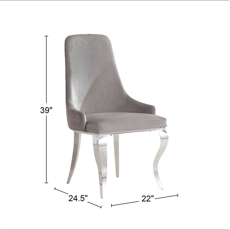 Ensemble de 2 chaises d'appoint rembourrées en velours