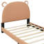 Lit plateforme simple en forme d'ours - brun et blanc, solide, confortable, facile à installer et stable avec de jolies caractéristiques pour une bonne nuit de sommeil