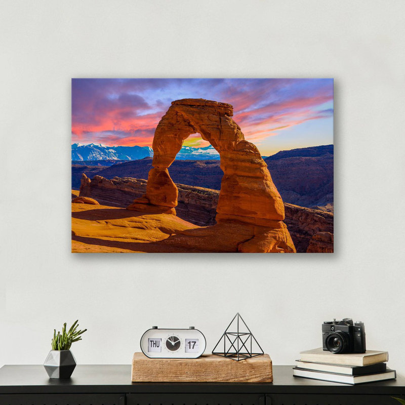 Arches National Park Utah Print - Desert Rock Formation Wall Art - Southwest Landscape Canvas Artwork - Natural Stone Arch Photography - Scenic National Park Decor - Travel Nature Wall Hanging - Large Modern Home Decor Print