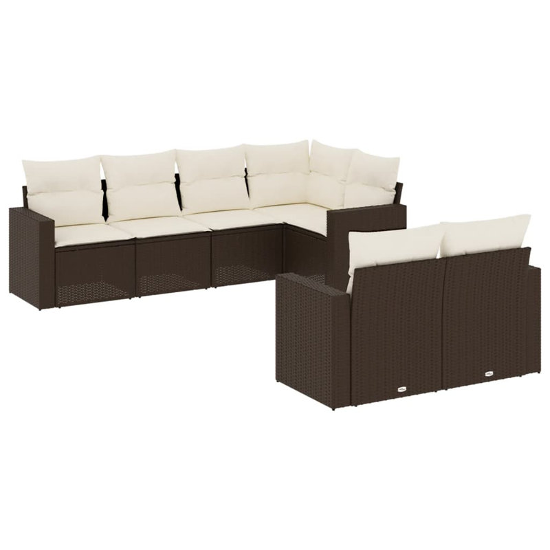Ensemble de canapé de jardin Vidaxl brun, blanc crème