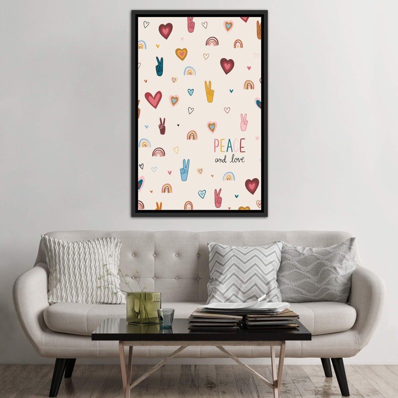 Art vi vibes, H 60 po x l 40po x P 1,5 po, Toile avec cadre noir patiné