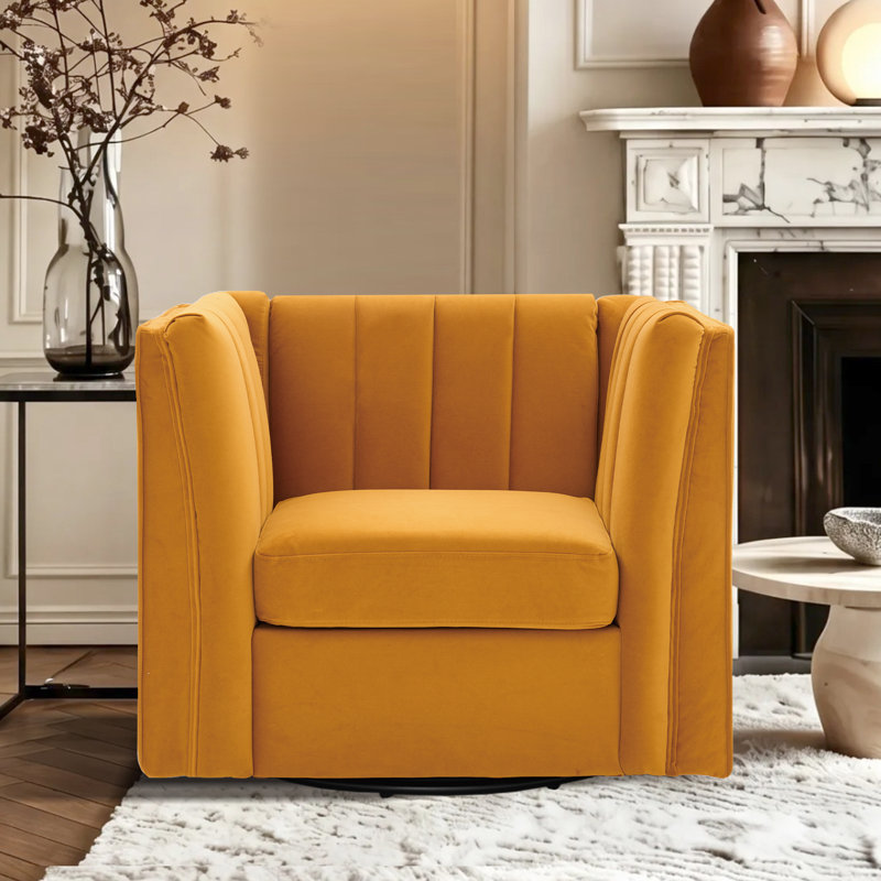 Fauteuil de coiffeuse Allard, Velours gingembre