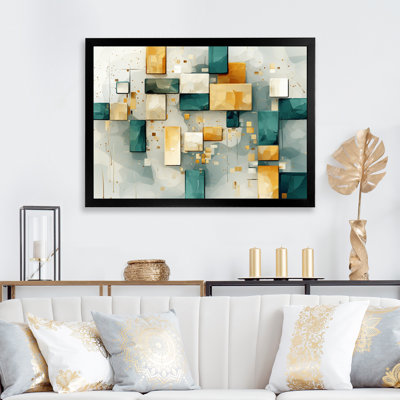Auspiciousness Retro Teal Geometrics - Print