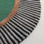 Oval Striped Wool Hand Tufted Area Rug-924297693