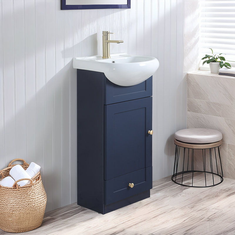 Ensemble de meuble-lavabo simple 18 po bleu
