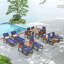 4 - Person Acacia Wood Patio Conversation Set with Cushions