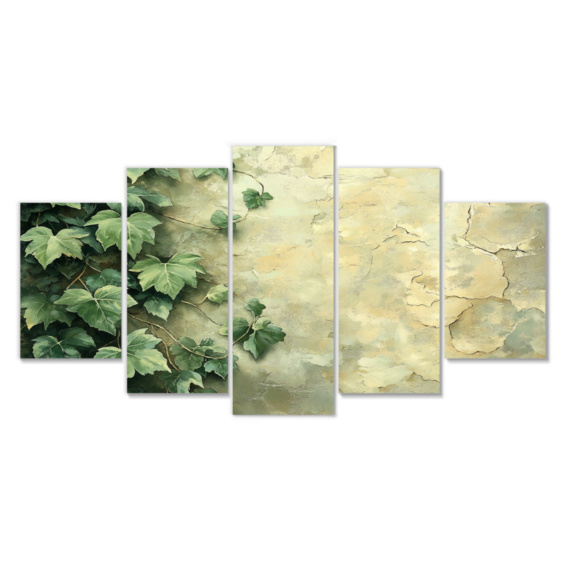 Collage de feuilles de lierre sur AWall II - Of - Art mural traditionnel pour salon diamant