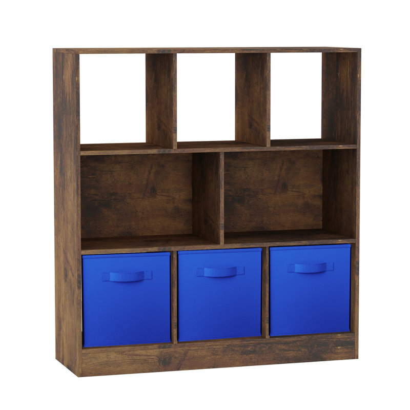 95.3cm H x 88.8cm W Cube Bookcase, Drak Blue