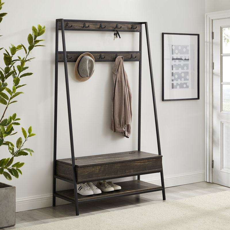 Houchens Hall Tree 40'' Wide with Bench and Shoe Storage