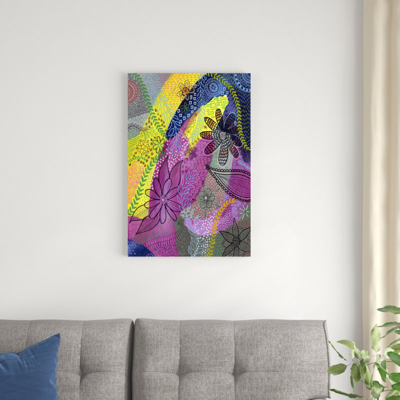 «Chaotic I» par Regina Moore - peinture sur toile tendue, H 30 po x l 20 po