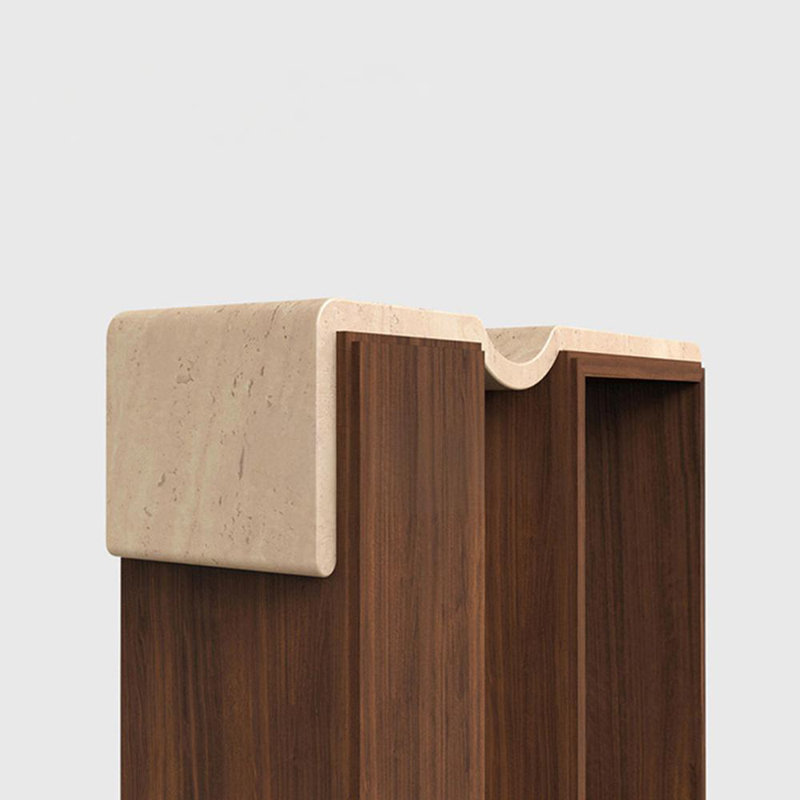 Console Mid-Century moderne en bois massif, H 33,5 po x l 39,4 po x P 13,8 po