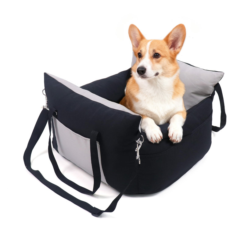 Dog Booster Car Seat , Travel Carrier Pet Bed up to 25 lbs, Black