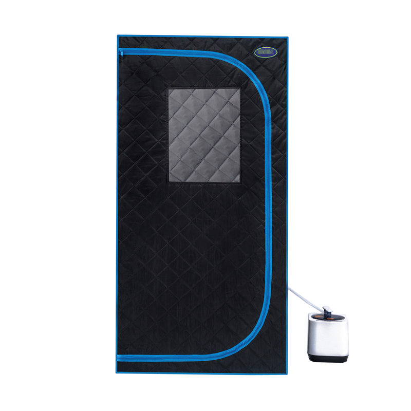 Black Portable Size Steam Tent - Personal Home Spa Luxury. Equipped With Generator, Remote Control, Foldable Chair. Easy Up, Rapid Heating. & Ul . High Thermal Insulation, Waterproof Fabric. 360