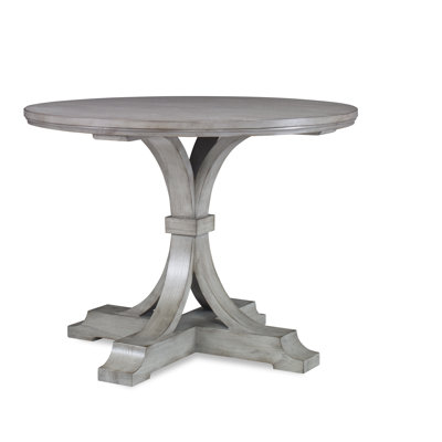 Ambella Devon 42'' Solid Oak Pedestal Dining Table In Shadow Gray
