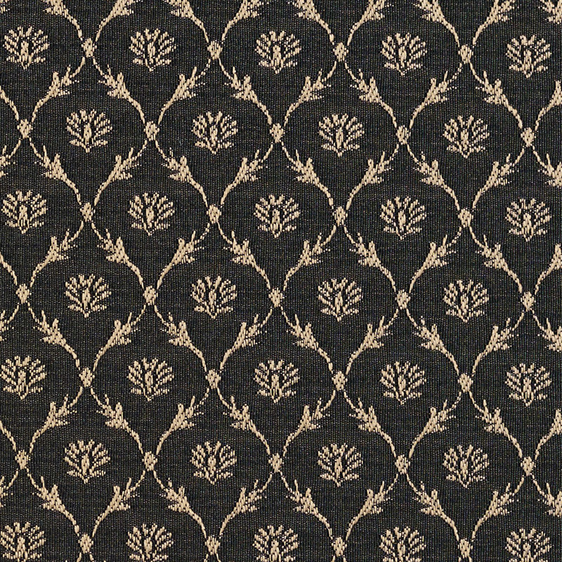 Tissu à treillis floral, Noir