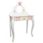 Grande coiffeuse Teamson Kids Princess & Frog Kids, miroir et tabouret, impression rayée avec tiroirs pour le rangement
