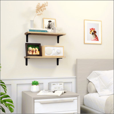 Rustic Wood Shelves Set Of 2