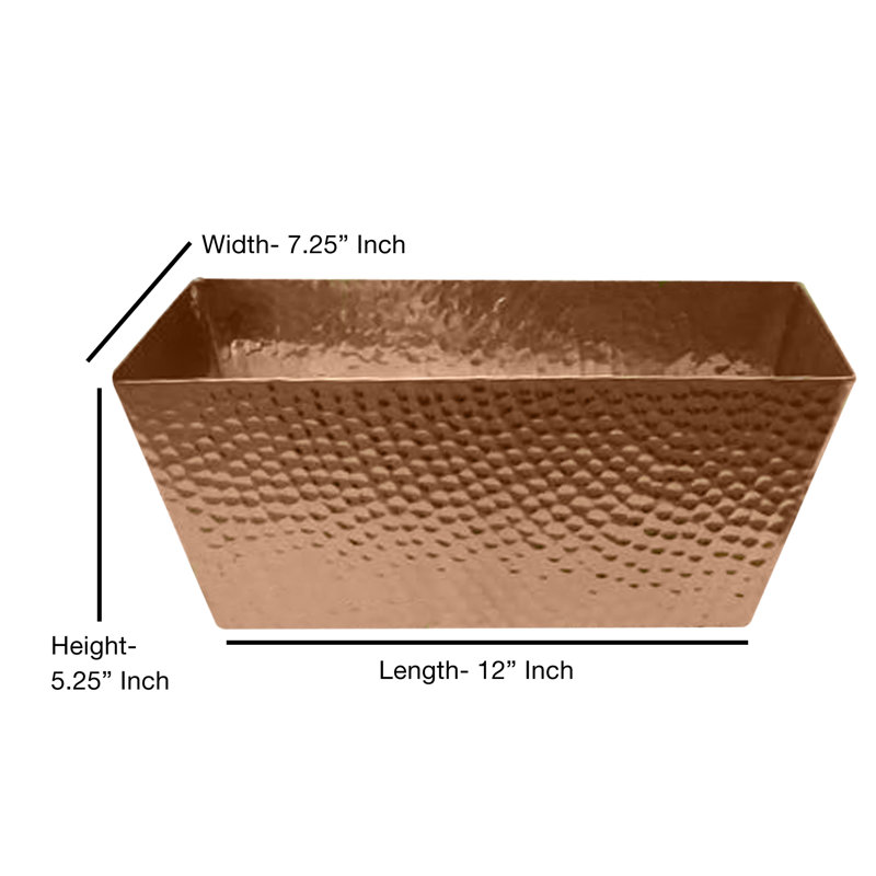 Tatara Group Decorative Basket, 5.25" H x 12" W x 7.25" D, Copper
