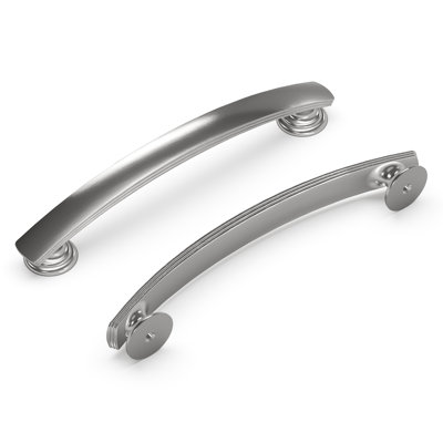 Poignée arche American Diner Collection - 5-1 / 16 po Poignée d'armoire nickel satiné - Quincaillerie transitionnelle et traditionnelle pour tiroirs et armoires