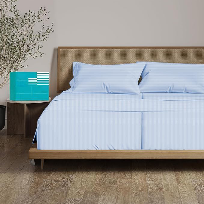 Split California King Sheets for Adjustable Beds 100% Egyptian Cotton 1000 Thread Count Sheets - 5Pcs Split California King Sheet Set 18" Inch Deep Pocket - Silver Solid