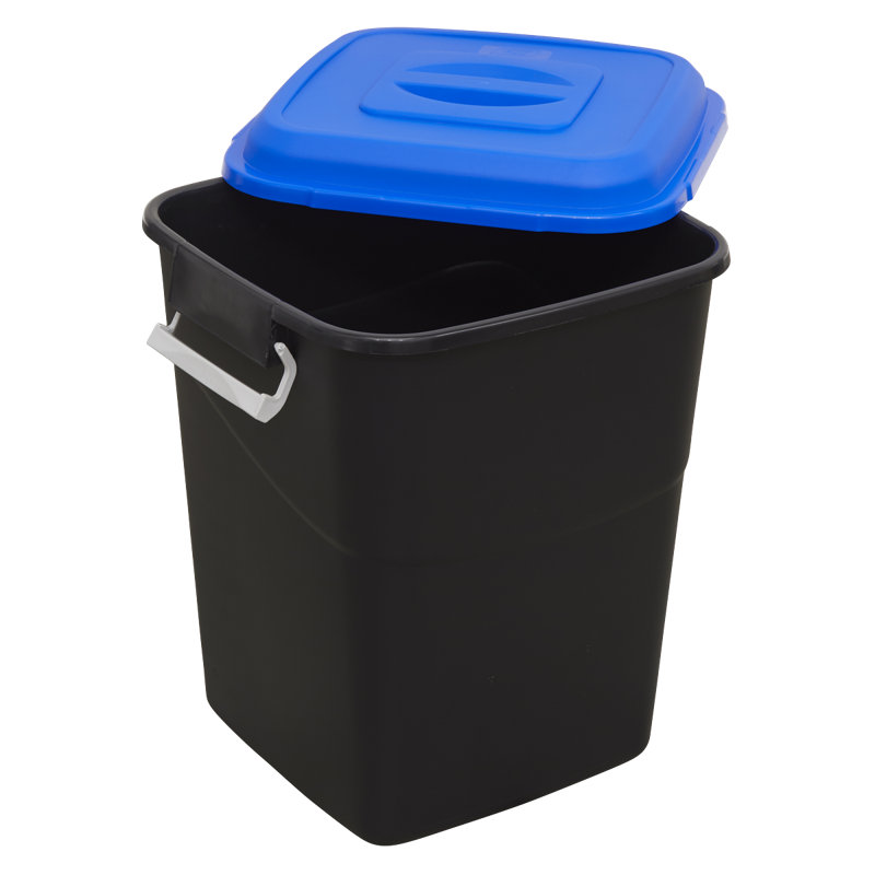 Kitchen Rubbish Bin - 50.01 L, Black/Blue
