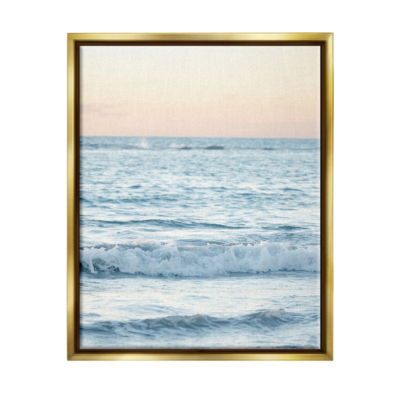 «Stupell Industries Blue Waves At Sunset», art mural sur toile flottante par Sissi et Seb, H 21 po x l 17 po x P 1,7 po