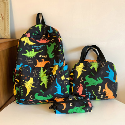Pencil Case Starting Season 1-3 Grade Children's Backpack Three Piece Combination Set  And Double Shoulder Bag  Pencil Case  Outdoor