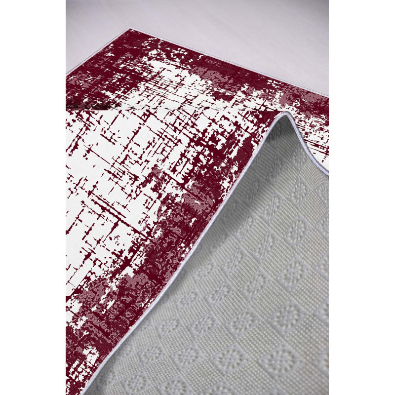 Tapis tissé élégant, 100% polyester, 4,0 x 5,9 pieds | Impression 3D numérique, antibactérien, dessous en PVC antidérapant | Lavable à la machine, hauteur des poils: 0,3 po, parfait pour le décor du salon et de la chambre à coucher