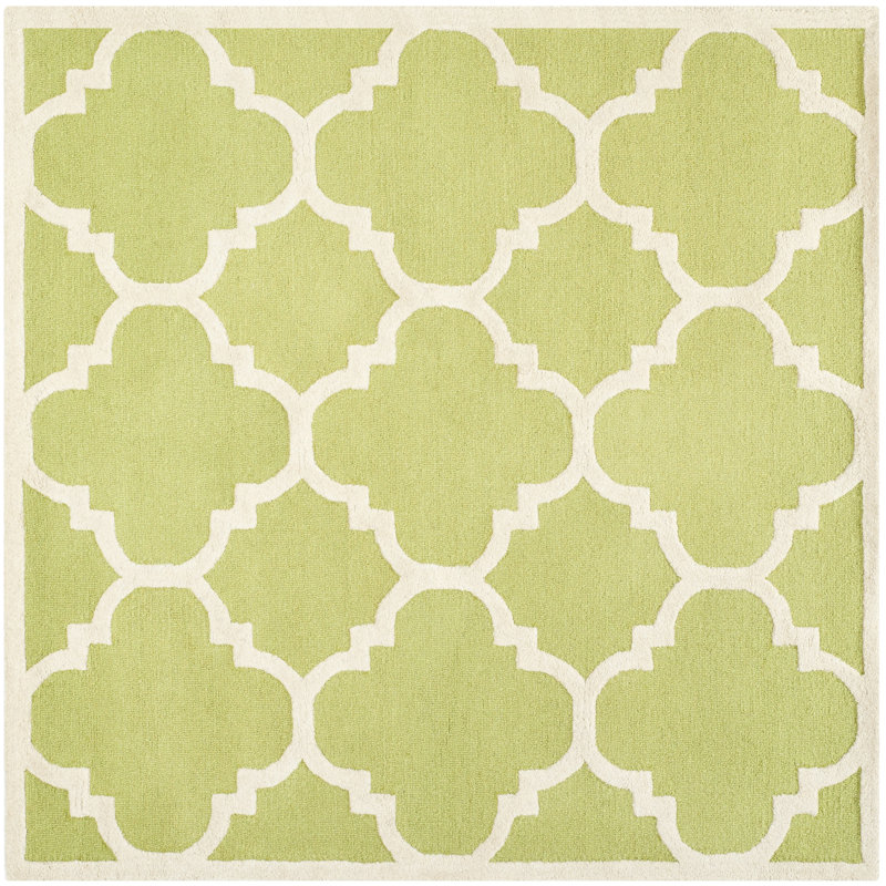 Cannen Hand Tufted Wool Geometric Rug, Square 6'