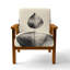 Chaise rembourrée Leaves - Chaise avec accoudoirs Shadow of a Leaf II-2083230188