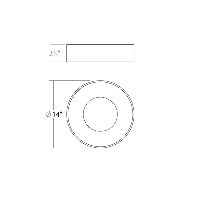 Ilios Acrylic LED Flush Mount, Dove Gray, 4.5" H x 14" W x 14" D