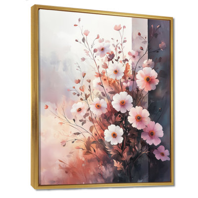 «Arviso», rose, blanc, souci, lueur II - impression sur toile souci