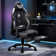 Adjustable Reclining Ergonomic Leather Swivel Computer And Racing Game Chair With Footstool(set of 2)