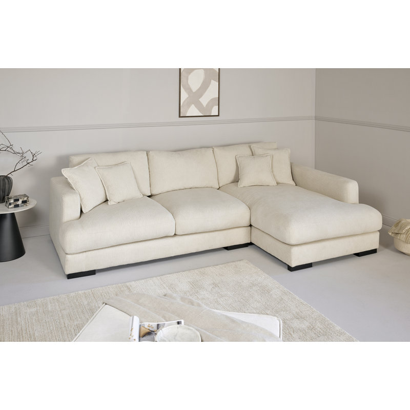 Charee Upholstered Corner Sectional, Right Hand Facing, Beige