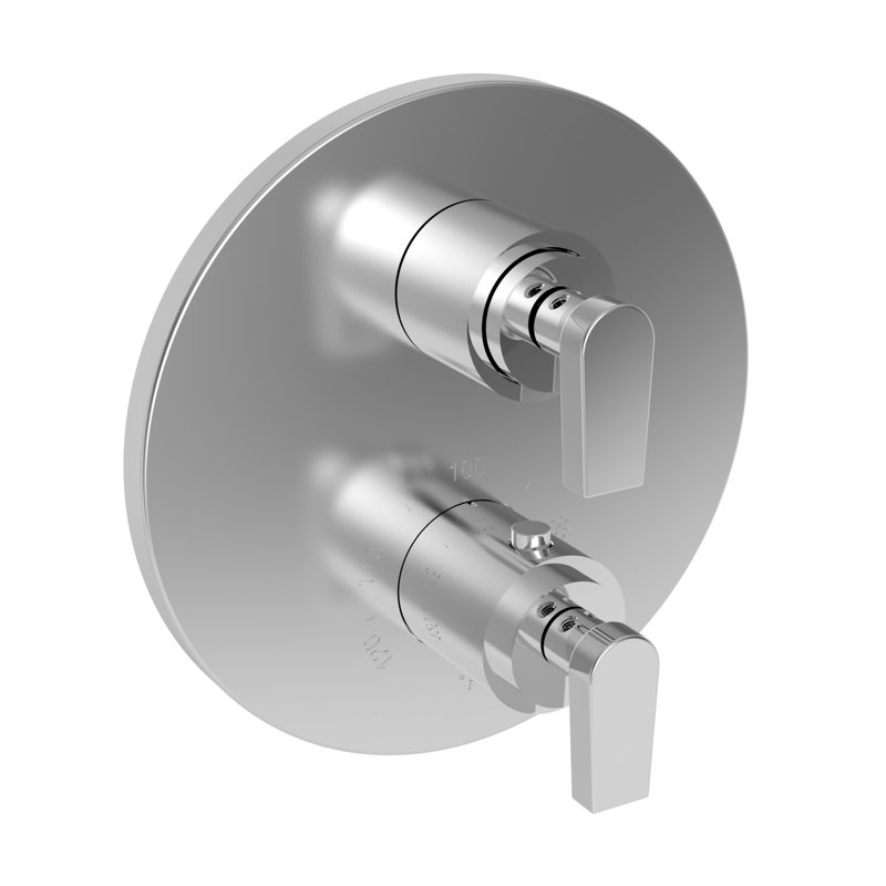 Dorrance 1/2" Round Thermostatic Trim Plate With Handle, Polished Chrome