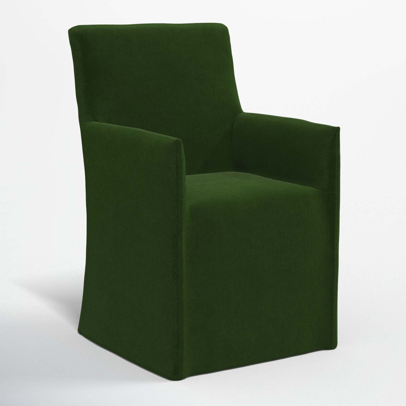 Ivanka 20'' H Upholstered Armchair, Luxe Emerald Velvet