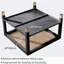 Table basse industrielle carrée avec plateau en verre doré - cadre noir mat 27,6 po