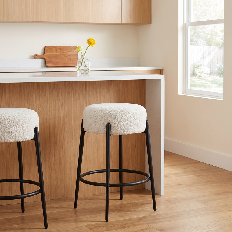 Lavanda Upholstered Counter Stool with Metal Frame