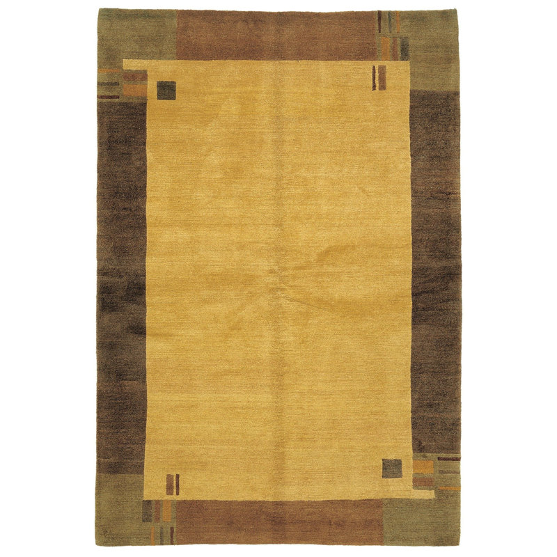 Kensington Wool Area Rug in Gold/Brown/Beige, Rectangle 8'9" x 11'6"