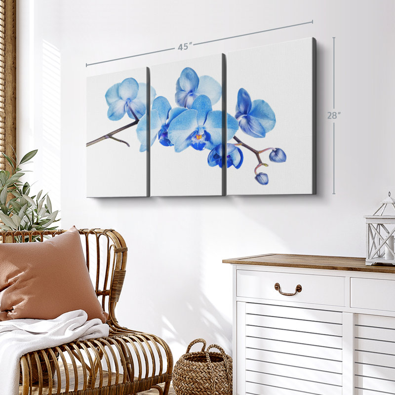 Nature «Blue Orchid Canvas Print» sur, H 28 po x l 45 po x P 1,25 po