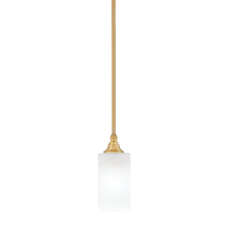 Stem Hung Mini Pendant With 3.5" Glass, Square White