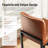 24" Modern Upholstered Kitchen Counter Stool with Black Metal Sled Base & Brown Faux Leather (Set of 2)-98265309-95955741-96319739