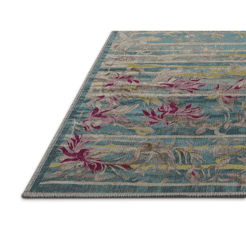 Machine Washable Gray Area Rug, Rectangle 3' x 5'