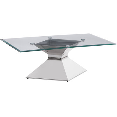 Table basse d'appoint avec plateau en verre