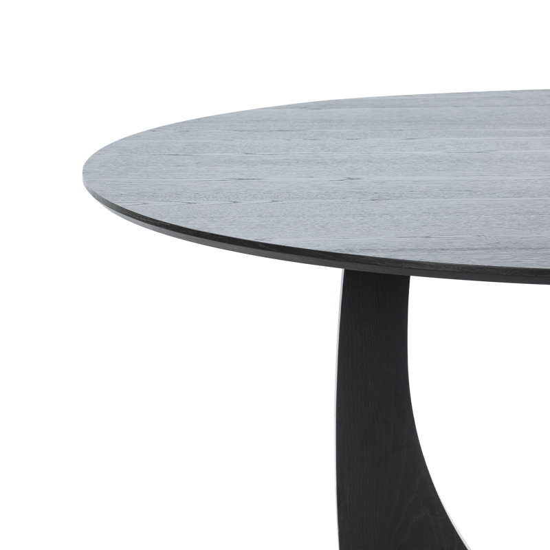 Table de salle à manger ronde en bois massif 60 "Tallulah, Noir