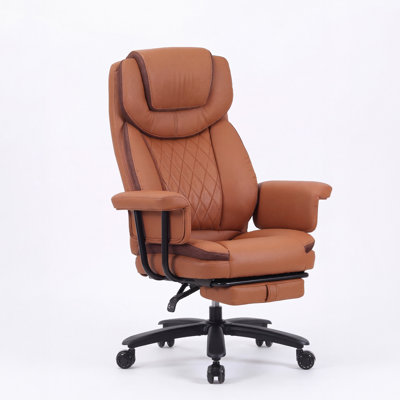 Fauteuil de direction double et grand 500LBS, fauteuil de bureau inclinable à 165 ° avec repose-pieds et roues en caoutchouc silencieuses