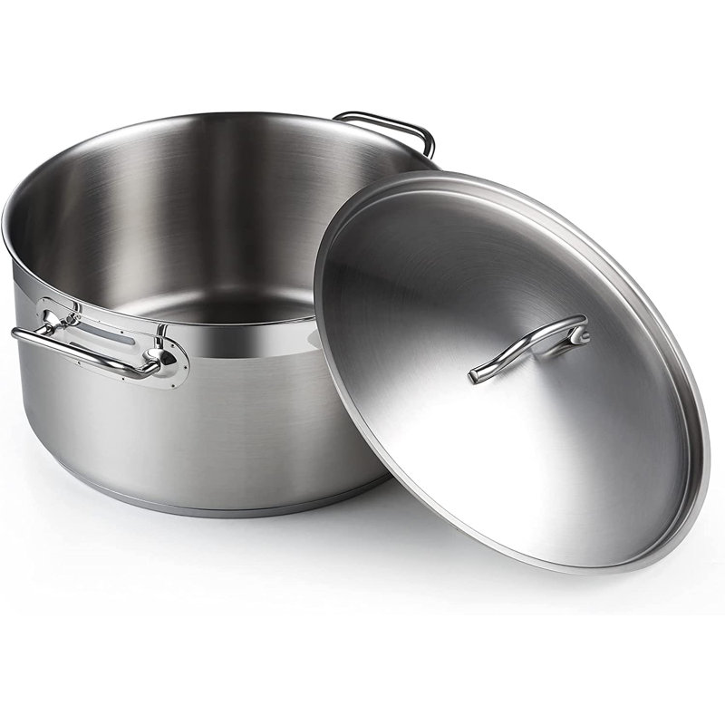 Cooks Standard Professional 9 Quart Stainless Steel Stock Pot, Dutch Oven Pot with Lid, Stockpot with Lid for Pasta, Soup, Spaghetti, Oven Safe, Dishwasher Safe, Cookware for Canning, Simmer