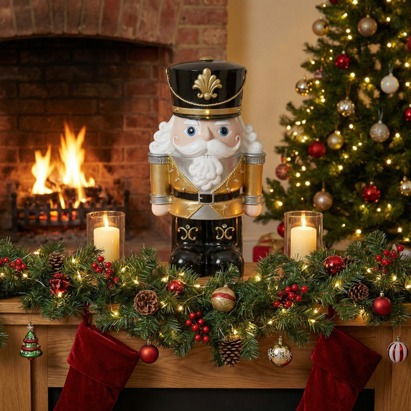 Black And Gold Nutcracker With Led Lights