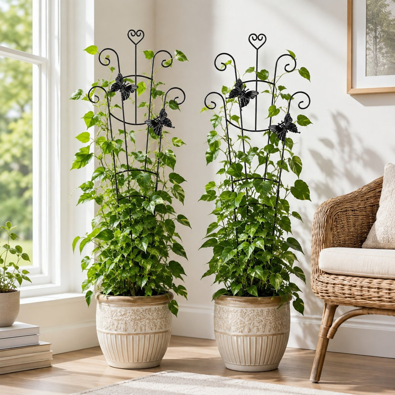 Écran de treillis de jardin en métal 60 po avec motif à volutes, H 60 po x l 33,3 po x P 2 po