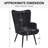 Modern Upholstered Wingback Chair Faux Fur Tufted Armchair with Metal Legs-2007062970